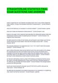 STRAIGHTERLINE STATISTICS FINAL EXAM QUESTIONS AND ANSWERS