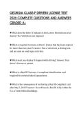 GEORGIA CLASS F DRIVERS LICENSE TEST&NewLine;2026 COMPLETE QUESTIONS AND ANSWERS&NewLine;GRADED A&plus;