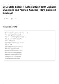 CNA State Exam MI &lpar;Latest 2026 &sol; 2027 Update&rpar; Questions and Verified Answers &vert; 100&percnt; Correct &vert; Grade A&plus;