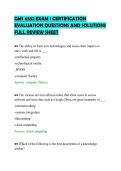 GMS 6552 EXAM 1 CERTIFICATION&NewLine;EVALUATION QUESTIONS AND SOLUTIONS&NewLine;FULL REVIEW SHEET