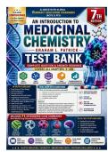 Full Test Bank for An Introduction to Medicinal Chemistry 7th Edition Graham L&period; Patrick &vert; Complete Chapters 1&ndash;28 & Integrated Case Studies &vert; Detailed Rationales &vert; Updated 2026&sol;2027