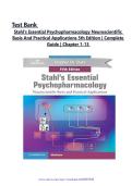 Test Bank For Stahl's Essential Psychopharmacology Neuroscientific Basis And Practical Applications 5th Edition &vert; Chapter 1-13 &vert; Complete Guide 
