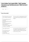 CNA Written Test &lpar;Latest 2026 &sol; 2027 Update&rpar; Questions and Verified Answers &vert; 100&percnt; Correct &vert; Grade A&plus;