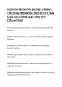 MICHIGAN RESIDENTIAL BUILDER LICENSING&NewLine;2026 EXAM PREPARATION PACK KEY BUILDING&NewLine;LAWS AND SAMPLE QUESTIONS WITH&NewLine;EXPLANATIONS