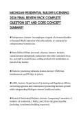 MICHIGAN RESIDENTIAL BUILDER LICENSING&NewLine;2026 FINAL REVIEW PACK COMPLETE&NewLine;QUESTION SET AND CORE CONCEPT&NewLine;SUMMARY