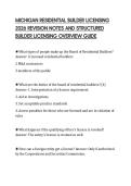 MICHIGAN RESIDENTIAL BUILDER LICENSING&NewLine;2026 REVISION NOTES AND STRUCTURED&NewLine;BUILDER LICENSING OVERVIEW GUIDE