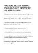GOLD COAST FINAL EXAM 2026 EXAM&NewLine;PREPARATION PACK KEY SUBJECT REVISION&NewLine;AND SAMPLE QUESTIONS