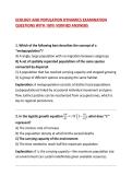 ECOLOGY AND POPULATION DYNAMICS EXAMINATION QUESTIONS WITH 100&percnt; VERIFIED ANSWERS