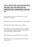 GOLD COAST RE 1001 CRAM PRACTICE MATH&NewLine;AND FINAL 2026 TEST PAPER PRACTICE&NewLine;QUESTIONS AND COMPREHENSIVE SOLUTION&NewLine;SET&NewLine;