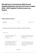EPA 608 Type 3 Actual Exam 2026 Newest Updated Questions and Correct Answers &lpar;Latest 2026 &sol; 2027 Update&rpar; &lpar;Verified Answers by Expert&rpar;