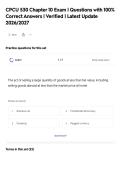 CPCU 530 Chapter 10 Exam &vert; Questions with 100&percnt;&NewLine;Correct Answers &vert; Verified &vert; Latest Update&NewLine;2026&sol;2027