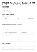 CPCU 540 - Formulas Exam &vert; Questions with 100&percnt;&NewLine;Correct Answers &vert; Verified &vert; Latest Update&NewLine;2026&sol;2027