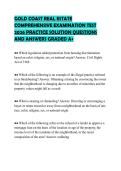 GOLD COAST REAL ESTATE&NewLine;COMPREHENSIVE EXAMINATION TEST&NewLine;2026 PRACTICE SOLUTION QUESTIONS&NewLine;AND ANSWERS GRADED A&plus;