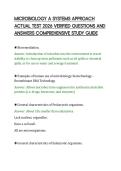 MICROBIOLOGY A SYSTEMS APPROACH&NewLine;ACTUAL TEST 2026 VERIFIED QUESTIONS AND&NewLine;ANSWERS COMPREHENSIVE STUDY GUIDE
