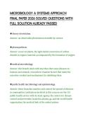 MICROBIOLOGY A SYSTEMS APPROACH&NewLine;FINAL PAPER 2026 SOLVED QUESTIONS WITH&NewLine;FULL SOLUTION ALREADY PASSED