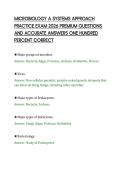 MICROBIOLOGY A SYSTEMS APPROACH&NewLine;PRACTICE EXAM 2026 PREMIUM QUESTIONS&NewLine;AND ACCURATE ANSWERS ONE HUNDRED&NewLine;PERCENT CORRECT