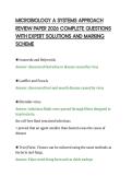 MICROBIOLOGY A SYSTEMS APPROACH&NewLine;REVIEW PAPER 2026 COMPLETE QUESTIONS&NewLine;WITH EXPERT SOLUTIONS AND MARKING&NewLine;SCHEME&NewLine;