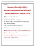 SUBROGATION EXAM 2026 STUDY GUIDE &vert; COMPLETE PRACTICE QUESTIONS & VERIFIED ANSWERS PDF