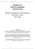 TENTAMEN Klinische Pedagogiek met antwoorden &vert; Leiden &vert; 2025&sol;26
