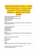 PERIOPERATIVE NURSING PERIOP 101 &lpar;AORN&rpar; PRACTICE QUESTIONS 101&ndash;150 &lpar;2025-2026&rpar; &ndash; MOCK EXAM STUDY QUESTIONS WITH ANSWERS A&plus; VERIFIED LATEST UPDATE VERSION