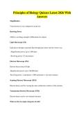 BUNDLE OF Principles of Biology EXAMS QUESTIONS AND ANSWERS