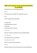 SERVSAFE Manager Exam Updated QUESTIONS&NewLine;& ANSWERS