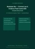 Multistate Bar Criminal Law & Evidence Exam Actual Exam 2026&sol;2027 &ndash; Complete Exam-Style Questions &vert; 100&percnt; Verified &vert; Detailed Rationales &ndash; Pass Guaranteed &ndash; A&plus; Graded&NewLine;&NewLine;&NewLine;