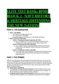ELITE TEST BANK&colon; BPME Block 2 - Navy History & Heritage &lpar;2026&sol;2027&rpar; &vert; 40&plus; Q&A &plus; S-Tier Mentor Analysis