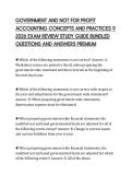 GOVERNMENT AND NOT FOR PROFIT&NewLine;ACCOUNTING CONCEPTS AND PRACTICES 9&NewLine;2026 EXAM REVIEW STUDY GUIDE BUNDLED&NewLine;QUESTIONS AND ANSWERS PREMIUM