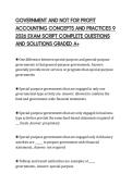 GOVERNMENT AND NOT FOR PROFIT&NewLine;ACCOUNTING CONCEPTS AND PRACTICES 9&NewLine;2026 EXAM SCRIPT COMPLETE QUESTIONS&NewLine;AND SOLUTIONS GRADED A&plus;