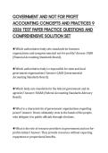 GOVERNMENT AND NOT FOR PROFIT&NewLine;ACCOUNTING CONCEPTS AND PRACTICES 9&NewLine;2026 TEST PAPER PRACTICE QUESTIONS AND&NewLine;COMPREHENSIVE SOLUTION SET