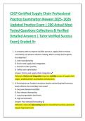CSCP Certified Supply Chain Professional &NewLine;Practice Examination Newest 2025- 2026 &NewLine;Updated Practice Exam &vert; 200 Actual Most &NewLine;Tested Questions Collections & Verified &NewLine;Detailed Answers &vert; Tutor Verified Success &NewLine;Exam&rpar; Graded A&plus; 