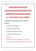 DEMOLITION CONTRACTOR CERTIFICATION EXAM &vert; COMPLETE STUDY GUIDE & PRACTICE QUESTIONS WITH ANSWERS PDF