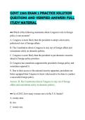 GOVT 2305 EXAM 2 PRACTICE SOLUTION&NewLine;QUESTIONS AND VERIFIED ANSWERS FULL&NewLine;STUDY MATERIAL