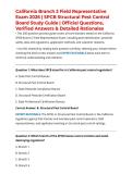 California Branch 2 Field Representative Exam 2026 &vert; SPCB Structural Pest Control Board Study Guide &vert; Official Questions&comma; Verified Answers & Detailed Rationales