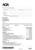 2025  AQA A-level Physics Paper 1 &vert; Past Paper & Mark Scheme&NewLine;&NewLine;