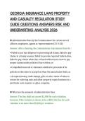 GEORGIA INSURANCE LAWS PROPERTY&NewLine;AND CASUALTY REGULATION STUDY&NewLine;GUIDE QUESTIONS ANSWERS RISK AND&NewLine;UNDERWRITING ANALYSIS 2026