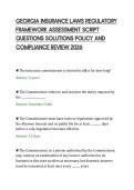 GEORGIA INSURANCE LAWS REGULATORY&NewLine;FRAMEWORK ASSESSMENT SCRIPT&NewLine;QUESTIONS SOLUTIONS POLICY AND&NewLine;COMPLIANCE REVIEW 2026