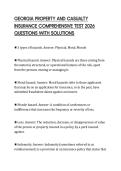 GEORGIA PROPERTY AND CASUALTY&NewLine;INSURANCE COMPREHENSIVE TEST 2026&NewLine;QUESTIONS WITH SOLUTIONS