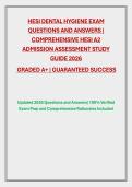 HESI DENTAL HYGIENE EXAM QUESTIONS AND ANSWERS &vert; COMPREHENSIVE HESI A2 ADMISSION ASSESSMENT STUDY GUIDE 2026