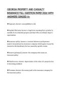 GEORGIA PROPERTY AND CASUALTY&NewLine;INSURANCE FULL QUESTION PAPER 2026 WITH&NewLine;ANSWERS GRADED A&plus;