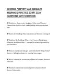 GEORGIA PROPERTY AND CASUALTY&NewLine;INSURANCE PRACTICE SCRIPT 2026&NewLine;QUESTIONS WITH SOLUTIONS