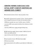 GERIATRIC NURSING GUIDE EXAM 3 2026&NewLine;ACTUAL SCRIPT COMPLETE QUESTIONS AND&NewLine;ANSWERS 100&percnt; CORRECT