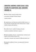 GERIATRIC NURSING GUIDE EXAM 3 2026&NewLine;COMPLETE QUESTIONS AND ANSWERS&NewLine;GRADED A&plus;
