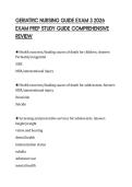 GERIATRIC NURSING GUIDE EXAM 3 2026&NewLine;EXAM PREP STUDY GUIDE COMPREHENSIVE&NewLine;REVIEW
