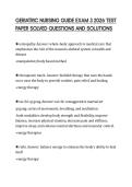 GERIATRIC NURSING GUIDE EXAM 3 2026 TEST&NewLine;PAPER SOLVED QUESTIONS AND SOLUTIONS