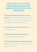 WGU D447 Women&rsquo;s and Children&rsquo;s Health &lpar;Latest Update 2026 &sol; 2027&rpar; Questions with Correct Answers &lbrace;Grade A&rcub;100&percnt; Verified&NewLine;&NewLine;&NewLine;