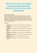WGU D447 OA Women&rsquo;s and Children&rsquo;s Health &lpar;Latest Update 2026 &sol; 2027&rpar; Questions with Correct Answers &lbrace;Grade A&rcub;100&percnt; Verified&NewLine;&NewLine;