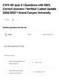 CWV-101 quiz 5 &vert; Questions with 100&percnt;&NewLine;Correct Answers &vert; Verified &vert; Latest Update&NewLine;2026&sol;2027 &vert; Grand Canyon University