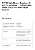 CWV-101 Topic 2 Exam &vert; Questions with&NewLine;100&percnt; Correct Answers &vert; Verified &vert; Latest&NewLine;Update 2026&sol;2027 &vert; Grand Canyon&NewLine;University